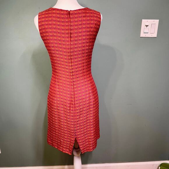 Vintage Danny Nicole Sheath Dress Pink Orange Mod Retro Made USA Size 10P preppy - Picture 5 of 10